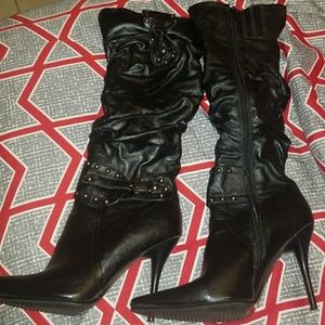 Black Knee High Boots